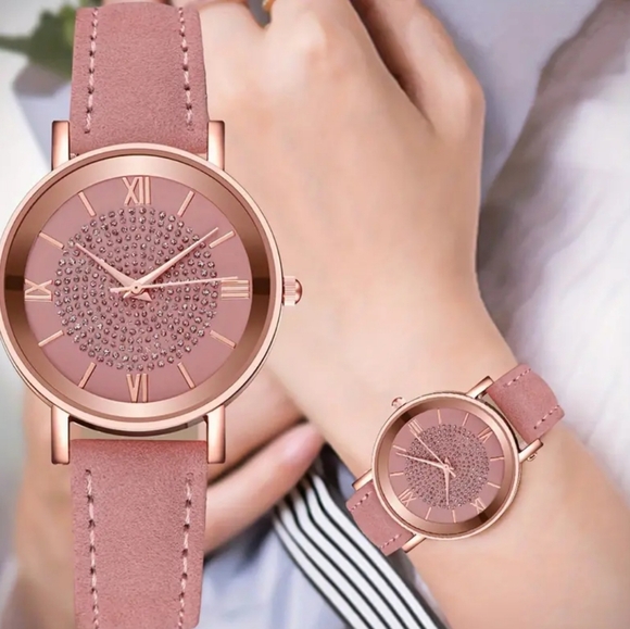 Accessories - Rose Gold Pink Quartz Watch